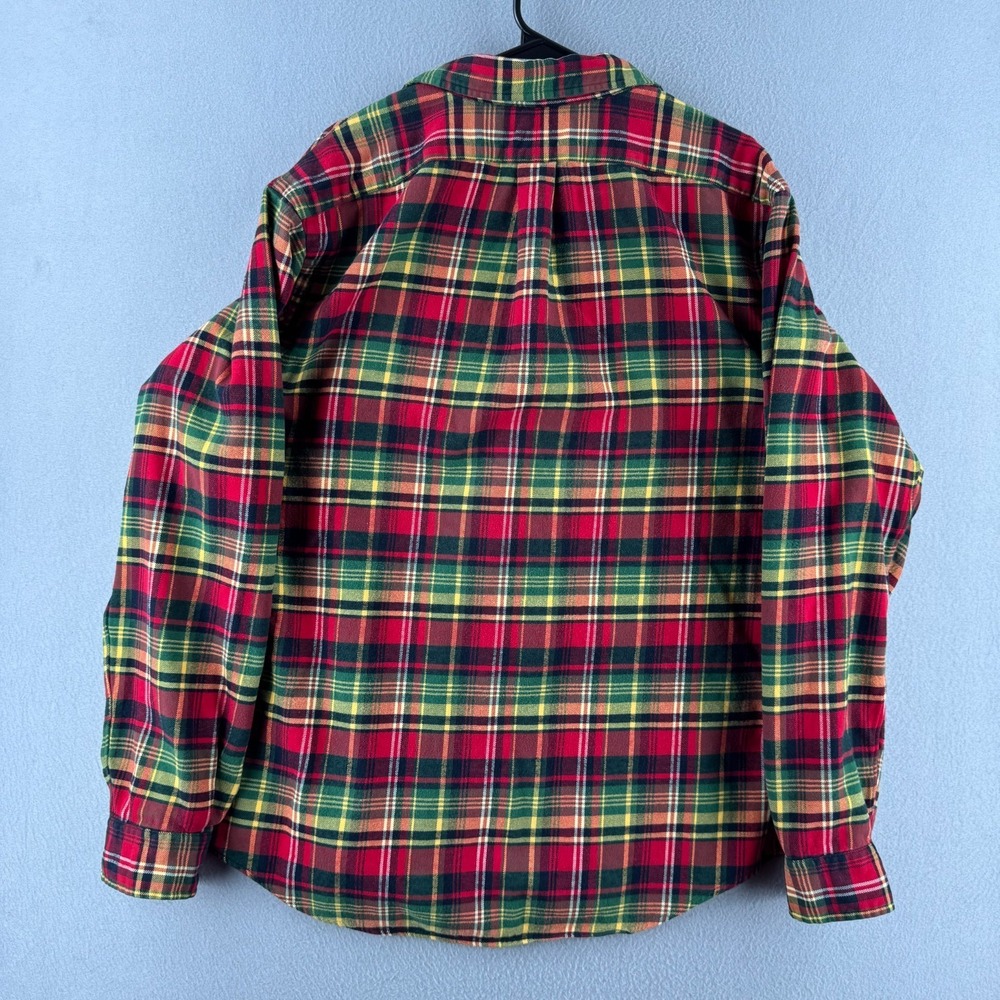 Ralph Lauren Rugby Shirt Mens XL Red Cotton Long Sleeve Flannel Button Up - Picture 6 of 10